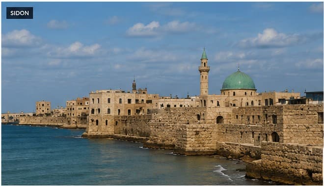 A real waterfront view of Sidon’s historic city